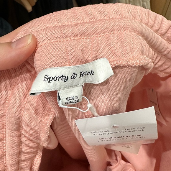 NWT Sporty and Rich x Prince Pink Track Pants Medium - Picture 4 of 5